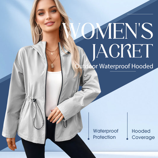 Γυναικείο αδιάβροχο μπουφάν με κουκούλα για εξωτερική χρήση