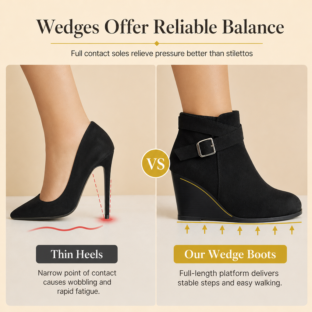 🖤Black Friday Sale:50% OFF🖤 Women's Casual Wedge Ankle Boots