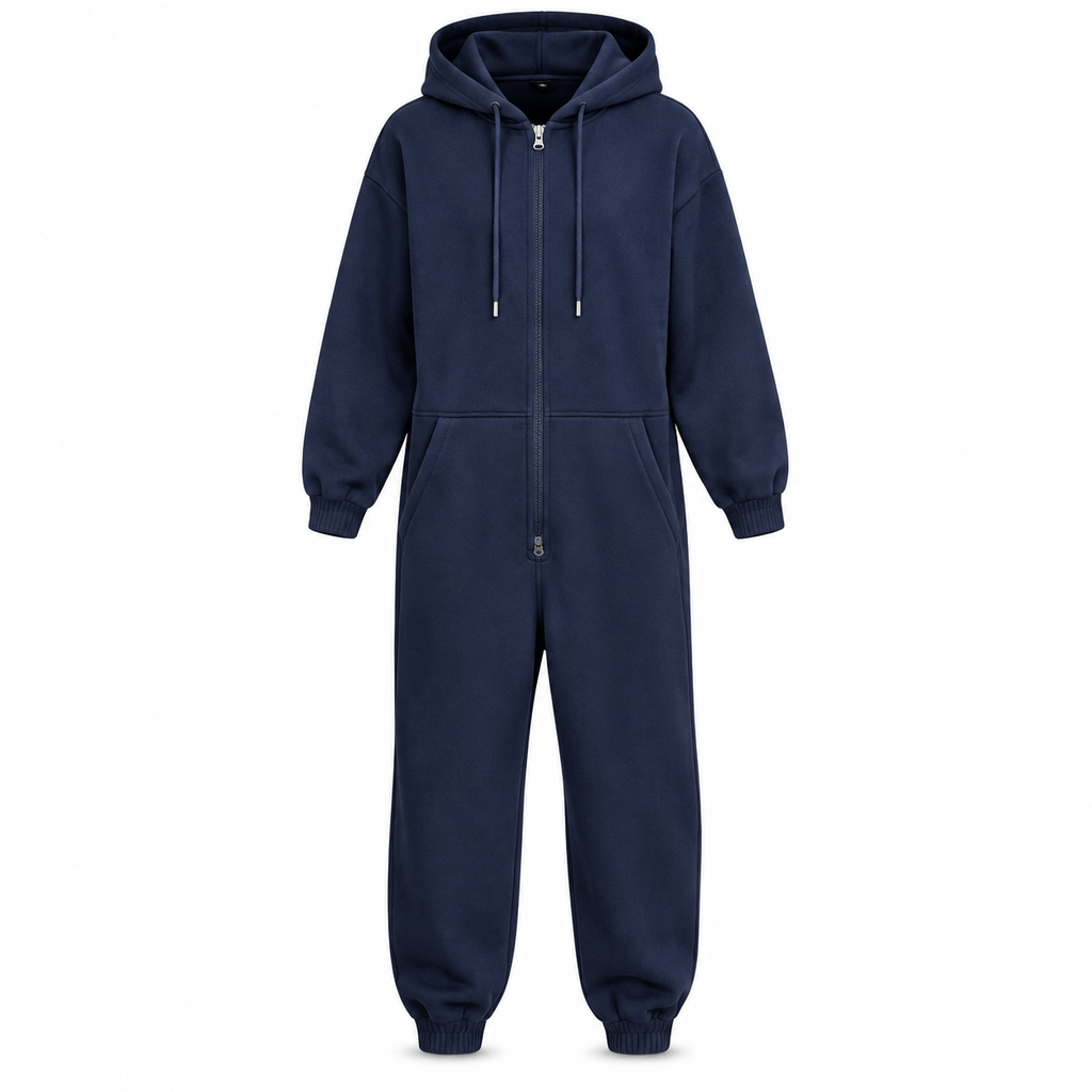 Men's Winter Tracksuit Set with Full-Zip Hoodie and Jogger Pants