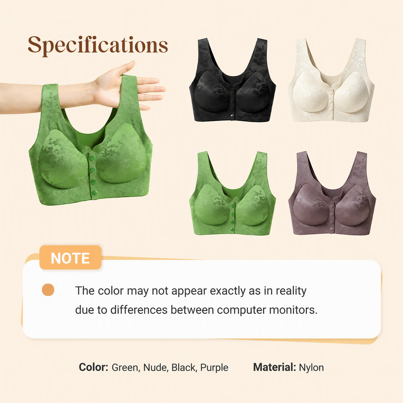 ⏳LAST WEEK SALE -ONLY £7.99!!!💚💐Front-Clasp Wire-Free Seamless Bra - Ultra-Soft Support with All-Day Comfort for a Smooth Silhouette 🌸✨