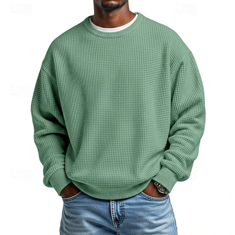 Men's Waffle Knit Crewneck Sweatshirt