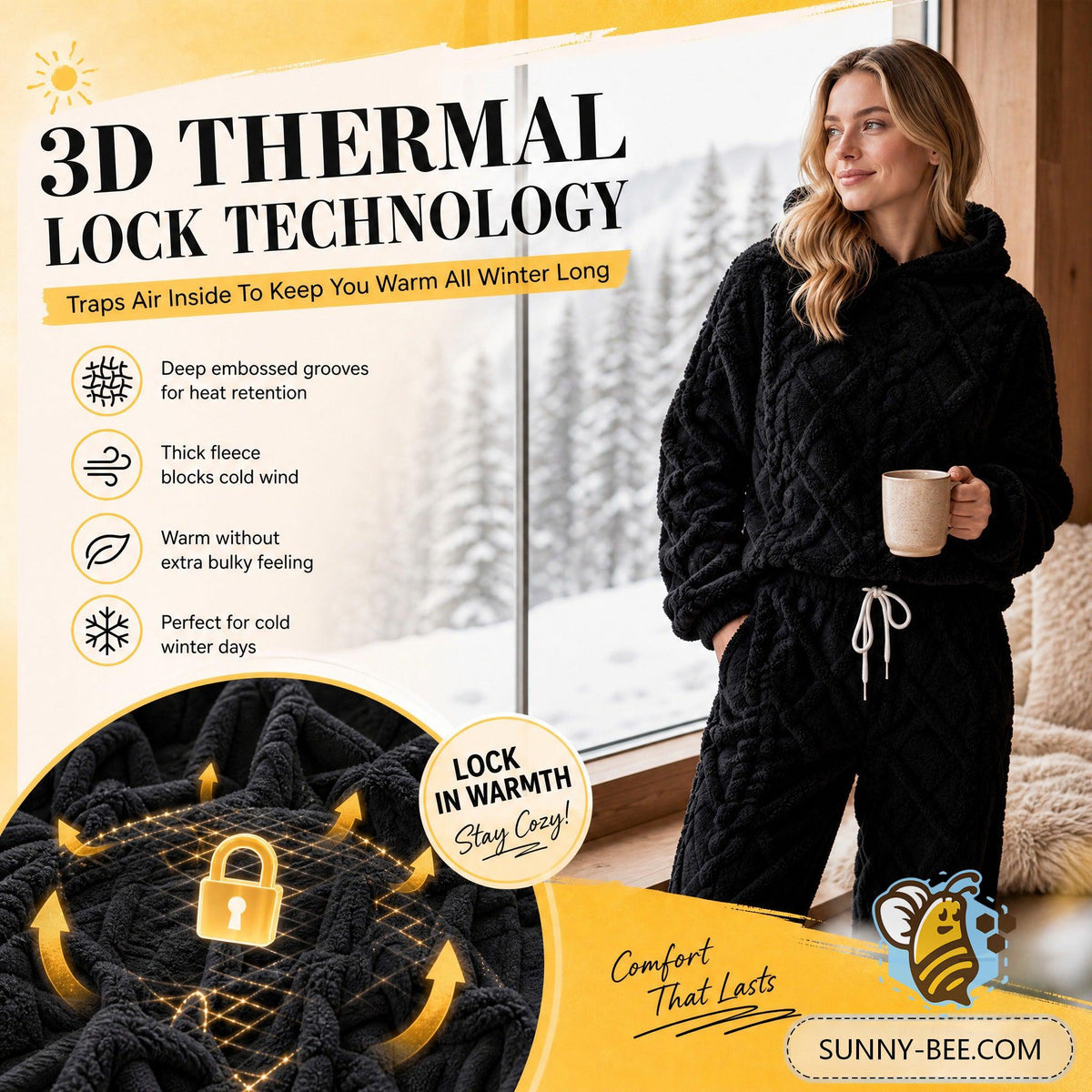 🔥🍂 Embossed Geometric Plush Set – Timeless Comfort & Effortless Style For Every Occasion