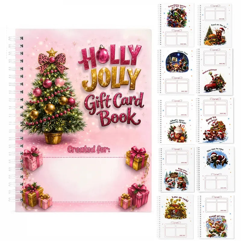 🎁70% OFF🎅Christmas Gift Card Booklet👍DIY Spiral-Bound Christmas Gift Card Holder Book