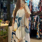 👗 Γυναικείο Μακρύ Φόρεμα με Τύπωμα και V-Λαιμόκοψη