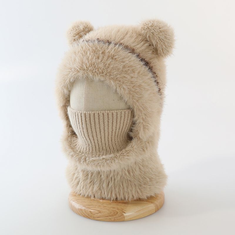 ⏳🎁70% OFF!!!-Ready for Winter!!!❄️🐻3-in-1 Cute Bear Ear Fleece Plush Winter Hat