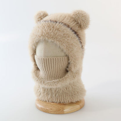 ⏳🎁70% OFF!!!-Ready for Winter!!!❄️🐻3-in-1 Cute Bear Ear Fleece Plush Winter Hat