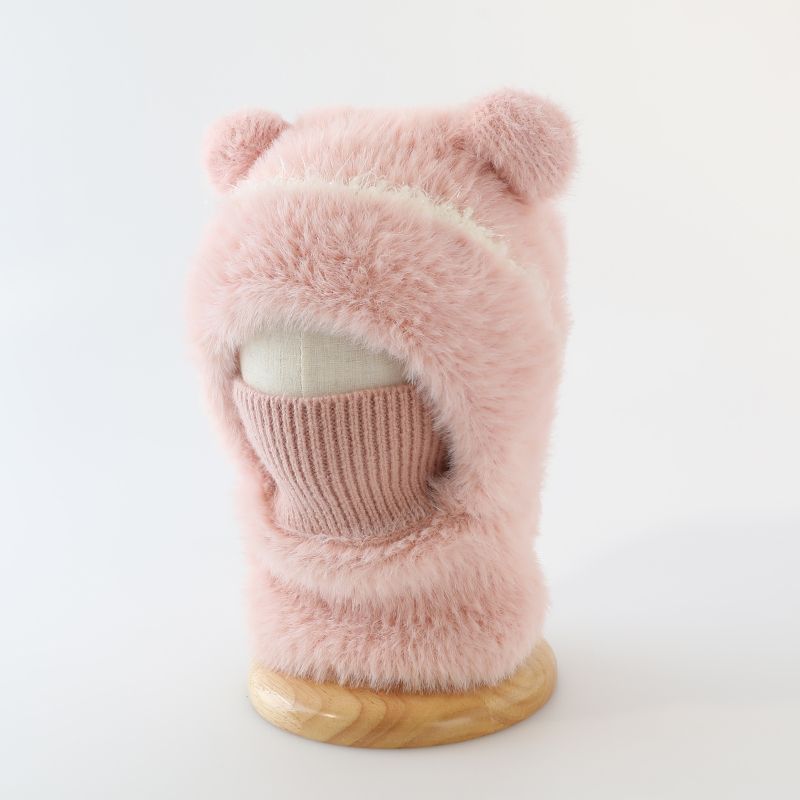 ⏳🎁70% OFF!!!-Ready for Winter!!!❄️🐻3-in-1 Cute Bear Ear Fleece Plush Winter Hat