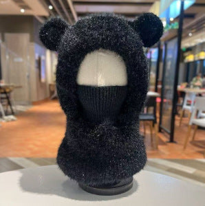 ⏳🎁70% OFF!!!-Ready for Winter!!!❄️🐻3-in-1 Cute Bear Ear Fleece Plush Winter Hat