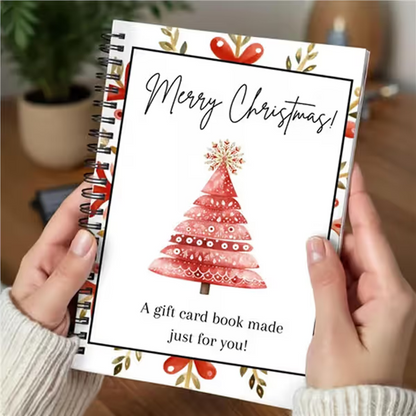 🎁70% OFF🎅Christmas Gift Card Booklet👍DIY Spiral-Bound Christmas Gift Card Holder Book