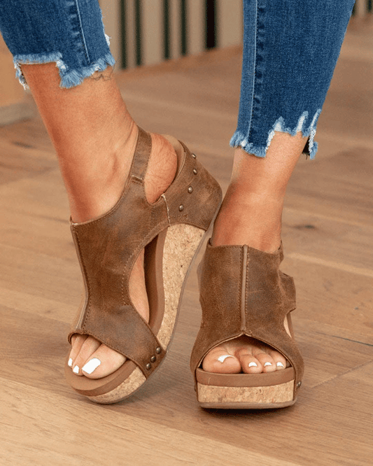 👡 Γυναικεία δερμάτινα ορθοπεδικά σανδάλια με πλατφόρμες✨