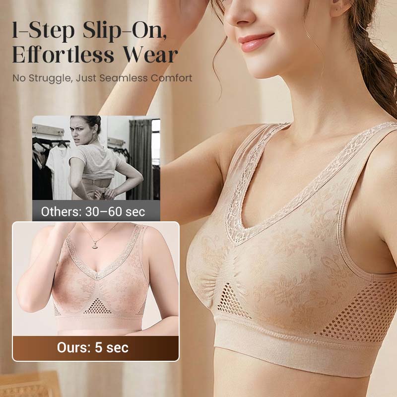 🏆 Last Day Buy 1 Get 1 Free 💐 🎁Lace Wireless Pure Cotton Buttonless Comfy Lifting Bra