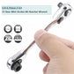 Silver Ratchet Wrench 1/4 Inch Mini Double Headed 72 Tooth Drive Socket