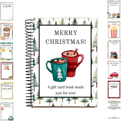 🎁70% OFF🎅Christmas Gift Card Booklet👍DIY Spiral-Bound Christmas Gift Card Holder Book