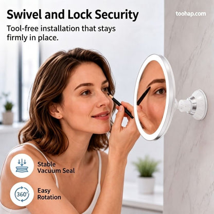 ⏳🔥LIMITED-TIME 50% OFF! ⏰💄10X Magnifying LED Makeup Mirror, Suction Mounted Illuminated Mirror For Skincare & Cosmetic Application💄