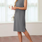 🔥Summer Sale 49% OFF🌸Women Round Neck Loose Split Wrinkle-Free Midi Dress with Pockets(Buy 2 Free Shipping)