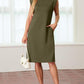 🔥Summer Sale 49% OFF🌸Women Round Neck Loose Split Wrinkle-Free Midi Dress with Pockets(Buy 2 Free Shipping)