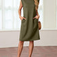 🔥Summer Sale 49% OFF🌸Women Round Neck Loose Split Wrinkle-Free Midi Dress with Pockets(Buy 2 Free Shipping)