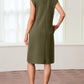 🔥Summer Sale 49% OFF🌸Women Round Neck Loose Split Wrinkle-Free Midi Dress with Pockets(Buy 2 Free Shipping)
