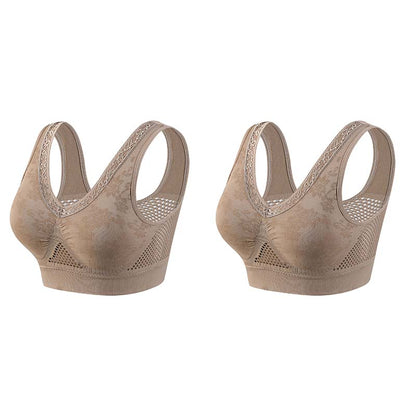🏆 Last Day Buy 1 Get 1 Free 💐 🎁Lace Wireless Pure Cotton Buttonless Comfy Lifting Bra