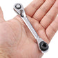 Silver Ratchet Wrench 1/4 Inch Mini Double Headed 72 Tooth Drive Socket