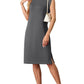 🔥Summer Sale 49% OFF🌸Women Round Neck Loose Split Wrinkle-Free Midi Dress with Pockets(Buy 2 Free Shipping)