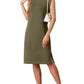 🔥Summer Sale 49% OFF🌸Women Round Neck Loose Split Wrinkle-Free Midi Dress with Pockets(Buy 2 Free Shipping)
