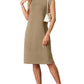 🔥Summer Sale 49% OFF🌸Women Round Neck Loose Split Wrinkle-Free Midi Dress with Pockets(Buy 2 Free Shipping)