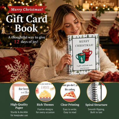 🎁70% OFF🎅Christmas Gift Card Booklet👍DIY Spiral-Bound Christmas Gift Card Holder Book