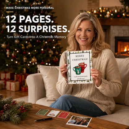 🎁70% OFF🎅Christmas Gift Card Booklet👍DIY Spiral-Bound Christmas Gift Card Holder Book