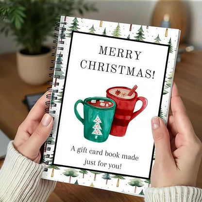 🎁70% OFF🎅Christmas Gift Card Booklet👍DIY Spiral-Bound Christmas Gift Card Holder Book
