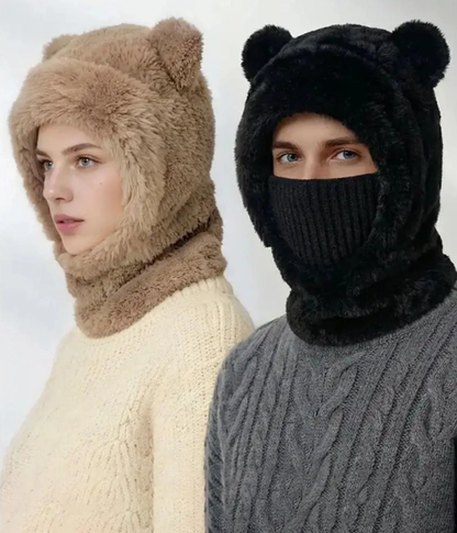 ⏳🎁70% OFF!!!-Ready for Winter!!!❄️🐻3-in-1 Cute Bear Ear Fleece Plush Winter Hat