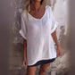 🌺 Oversized V-Neck Top για γυναίκες