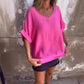 🌺 Oversized V-Neck Top για γυναίκες
