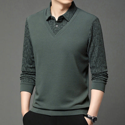 💥Hot Sale 50% OFF💖Men's New Fake Two-Piece Long Sleeve Shirt