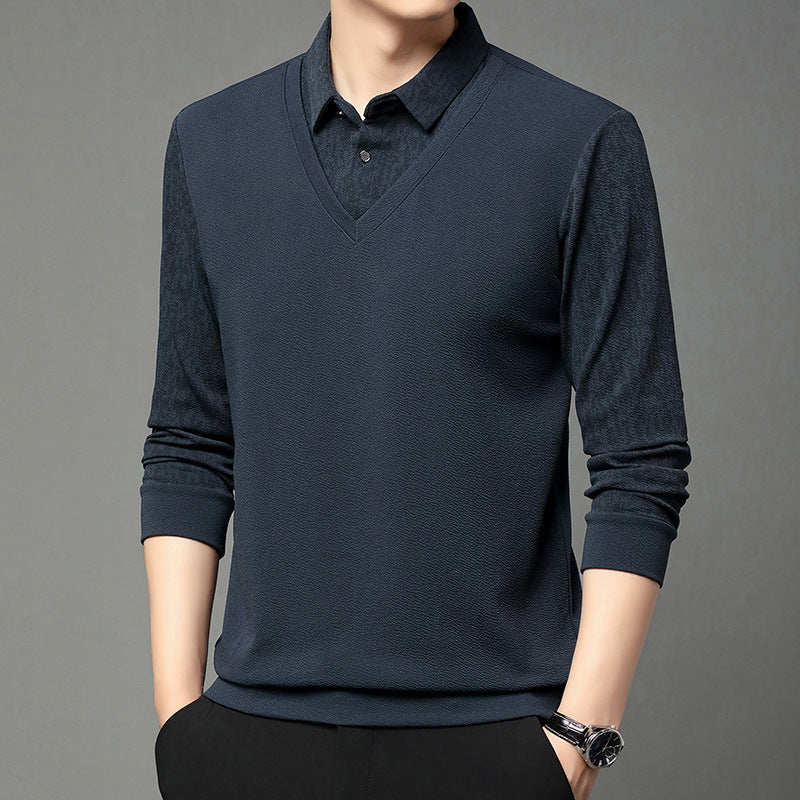 💥Hot Sale 50% OFF💖Men's New Fake Two-Piece Long Sleeve Shirt