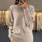 Γυναικών ρετρό στερεό χρώμα Crewneck πλεκτό πουλόβερ