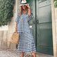 💖 Γυναικεία κομψά flared μανίκι Floral Boho φορέματα