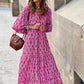 💖 Γυναικεία κομψά flared μανίκι Floral Boho φορέματα