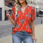 🌸🔥Γυναικείο κοντομάνικο V-Neck T-shirt με εκτύπωση | Αναπνεύσιμο ύφασμα
