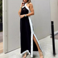 👗 Γυναικείο μάξι φόρεμα χωρίς λαιμόκοψη με σκίσιμο στην πλάτη