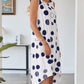 👗 Γυναικεία μόδα τυπωμένο αμάνικο στρογγυλό φόρεμα με λαιμό