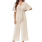 💖 Γυναικεία κομψή ολόσωμη φόρμα V-Neck με φαρδιά πόδια