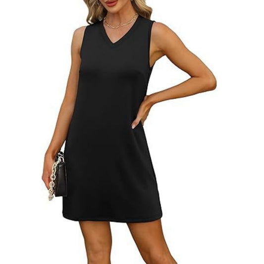 👗 Γυναικείο μίνι φόρεμα με V-λαιμό