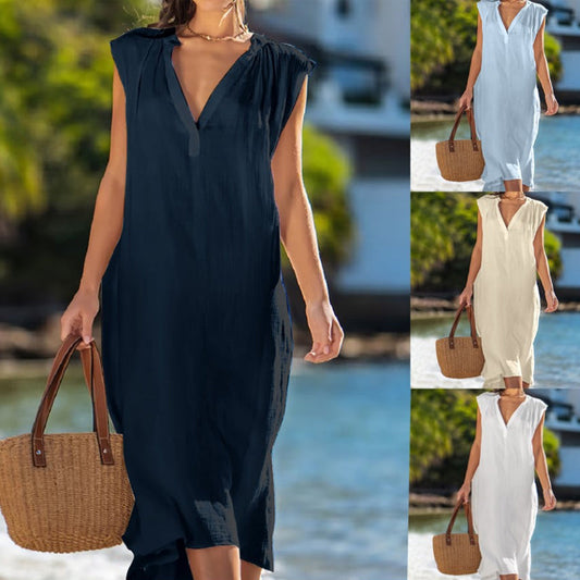 Women's Elegant Sleeveless V-Neck Dress