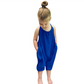 Girls' Soft Casual Backless Jumpsuit