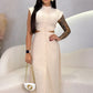 Women's Elegant Cap Sleeve Split Dress