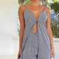 Women's Striped Sleeveless Slit Long Tops ＆ Pants Set