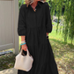 Women’s Casual Loose Fit Lapel Ankle Length Dress