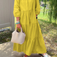 Women’s Casual Loose Fit Lapel Ankle Length Dress