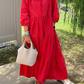 Women’s Casual Loose Fit Lapel Ankle Length Dress